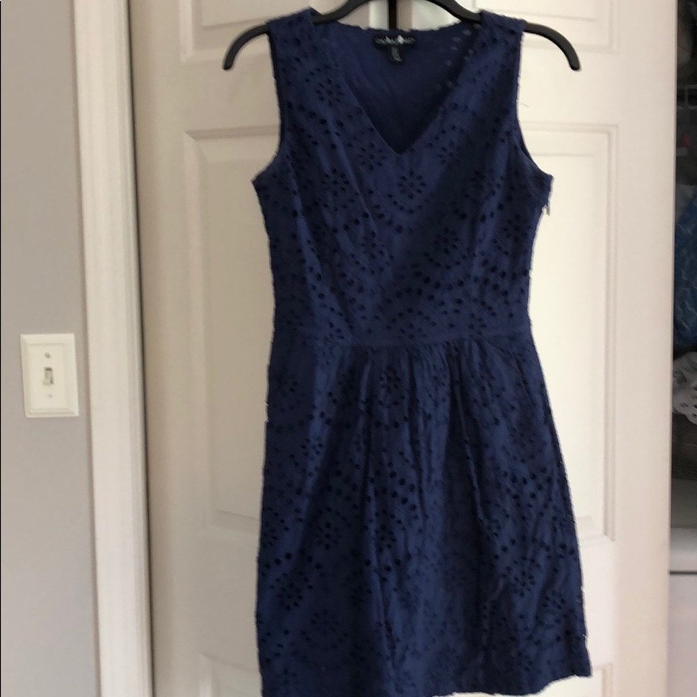 Navy eyelet summer dress
